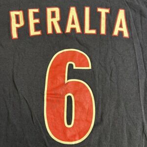 Signed Arizona Diamondbacks Los DBacks Peralta #6 Black T-Shirt Mens Size Medium